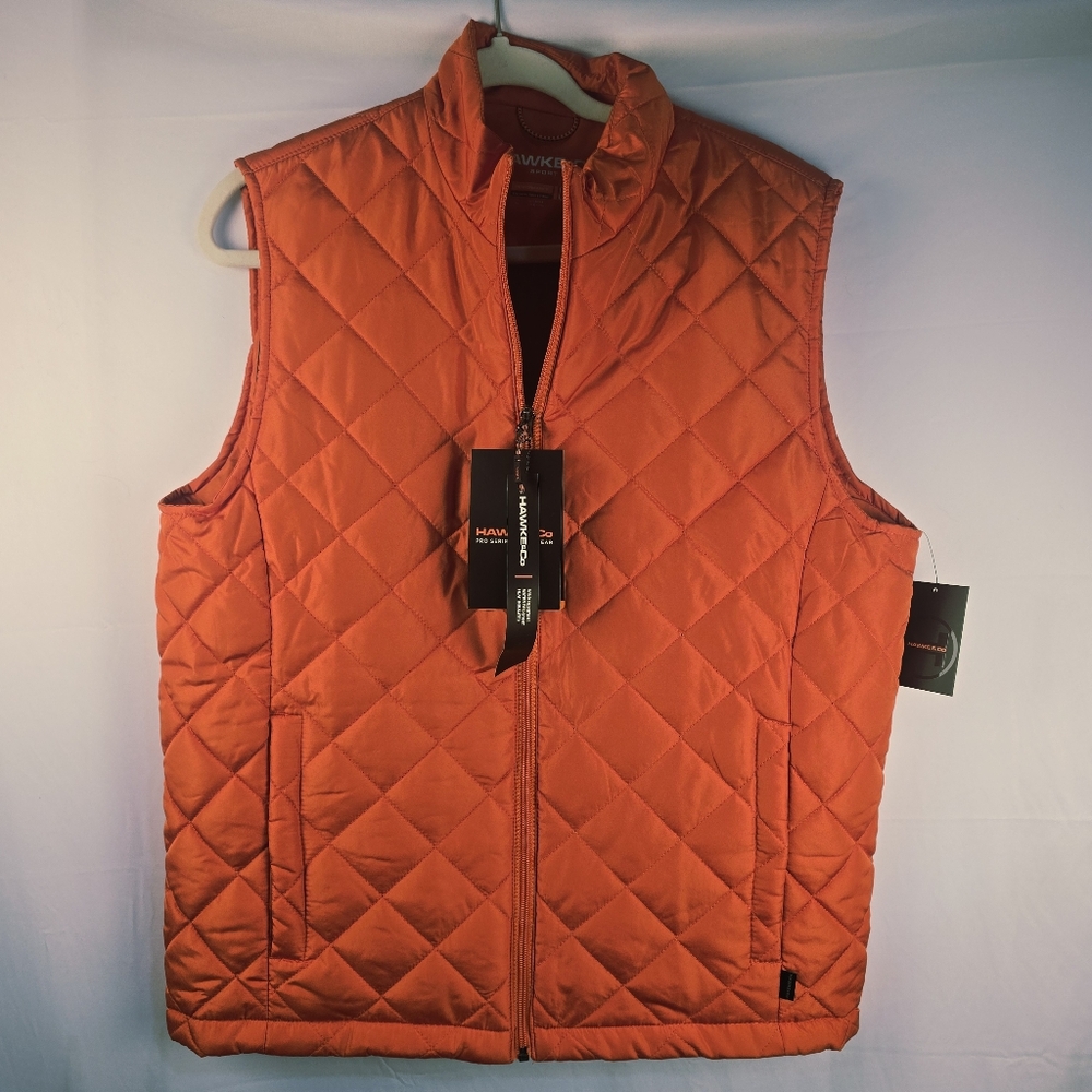 Hawke & Co Orange Puffy Vest Mens Size Medium. NWT